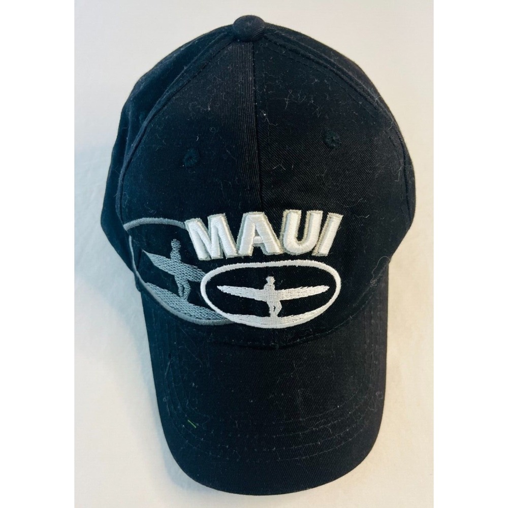 Maui Hawaiian Headwear Adjustable Hat Cap Hawaii Cap Beach Travel Surfing  Black